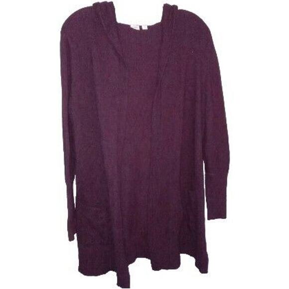 GAP Hooded Oversize Open Knit Cardigan Sweater S Plum Dark Academia Grunge Y2K - Picture 1 of 6
